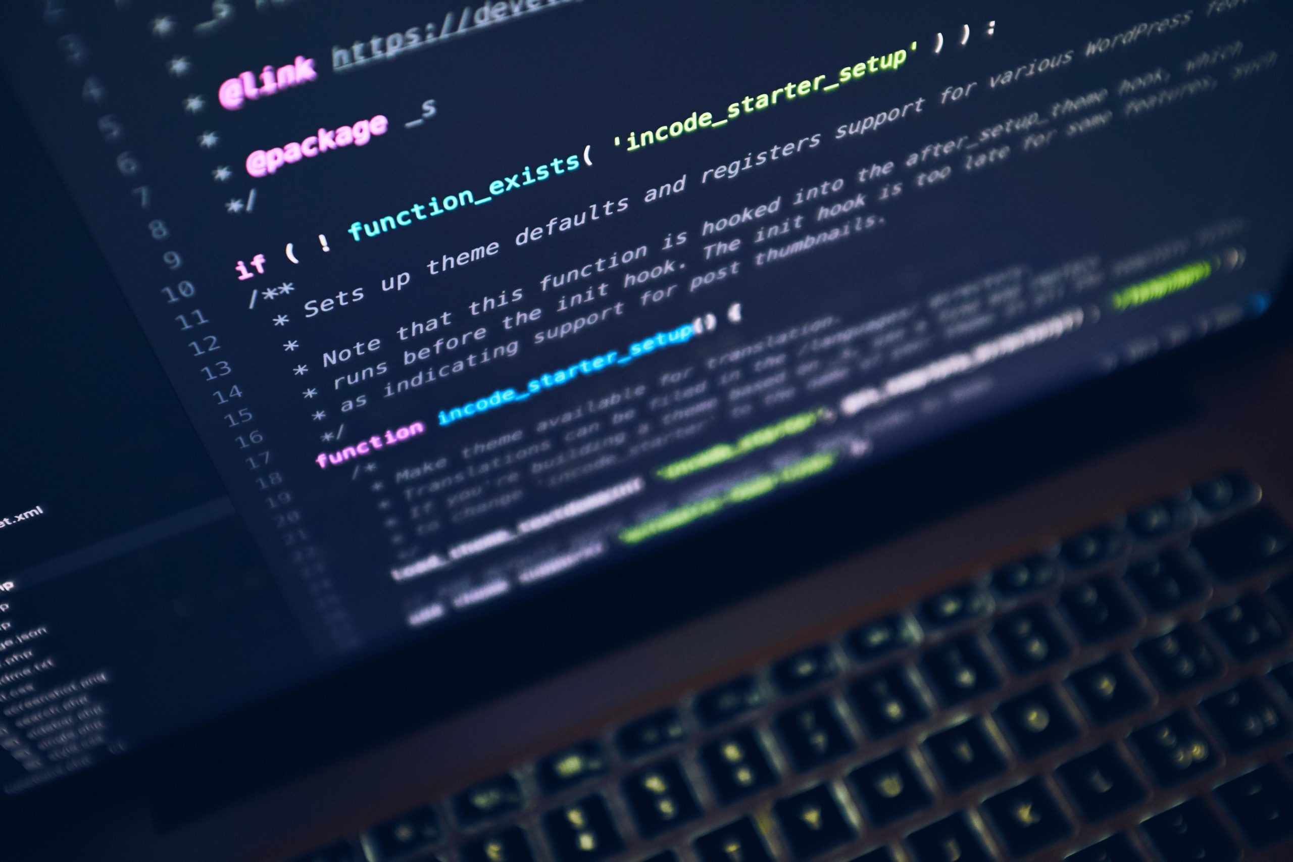 Código generado por inteligencia artificial para WordPress en un ordenador