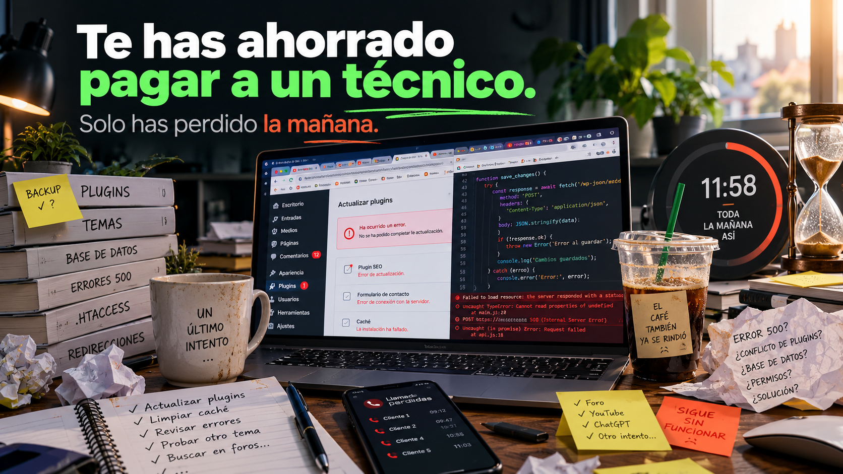 ¿Te parece caro pagar a un técnico? Pues sigue perdiendo el tiempo tú.